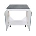Masca pentru chiuveta cu 2 usi 80 cm Zebra, Alb/MDF Gri cu blat Beton, 80 x 85 x 60 cm